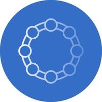 Tambourine Flat Bubble Icon vector