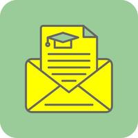 Diploma Filled Yellow Icon vector