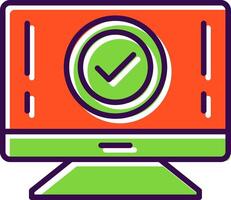 Computer filled Design Icon vector