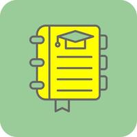 Book Filled Yellow Icon vector