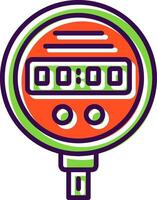 Pressure Gauge filled Design Icon vector