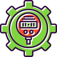 Pressure Gauge filled Design Icon vector