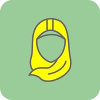 hijab lleno amarillo icono vector