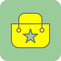 Purse Filled Yellow Icon vector