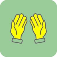 Praying Filled Yellow Icon vector