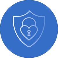 heart lock Flat Bubble Icon vector