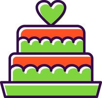 Wedding Cake filled Design Icon vector