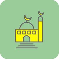 Mosque Filled Yellow Icon vector