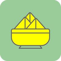 Samosa Filled Yellow Icon vector