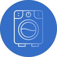 Washing Machine Flat Bubble Icon vector