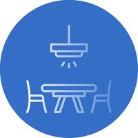 Dinner Table Flat Bubble Icon vector