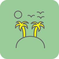 Island Filled Yellow Icon vector