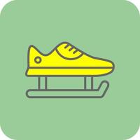 patinar Zapatos lleno amarillo icono vector