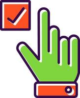 Hand Correct filled Design Icon vector