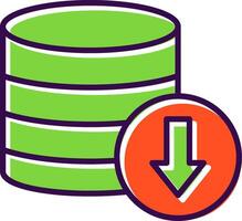 Database Download filled Design Icon vector