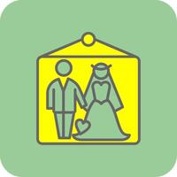 Wedding Photos Filled Yellow Icon vector