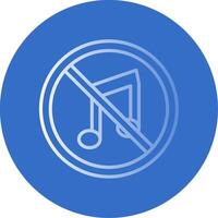 No Music Flat Bubble Icon vector