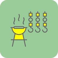 Bbq Filled Yellow Icon vector