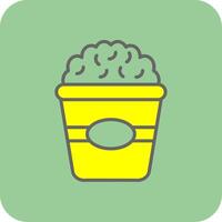 Popcorn Filled Yellow Icon vector