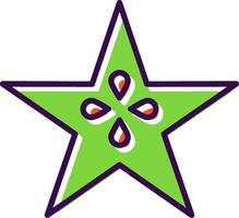 Star Fruit filled Design Icon vector