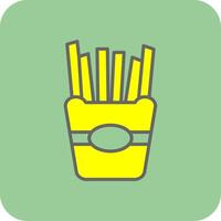 French Fries Filled Yellow Icon vector