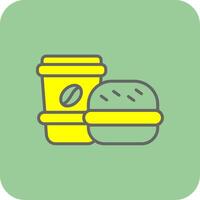 Burger Filled Yellow Icon vector