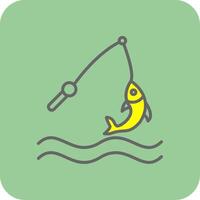 Fishing Filled Yellow Icon vector