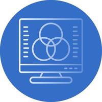 Desktop Computer Flat Bubble Icon vector