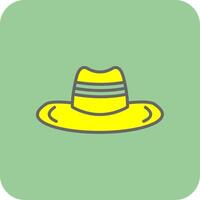 vaquero sombrero lleno amarillo icono vector