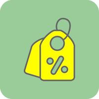 Price Tag Filled Yellow Icon vector