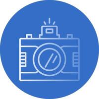 dslr cámara plano burbuja icono vector