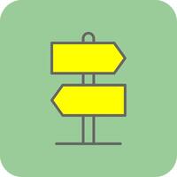 Road Sign Filled Yellow Icon vector