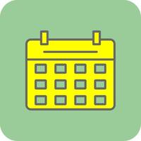 Calendar Filled Yellow Icon vector