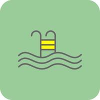 nadando piscina lleno amarillo icono vector