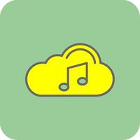 nube lleno amarillo icono vector