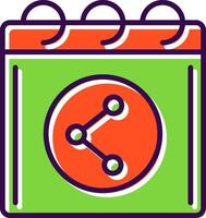 Shared Calender filled Design Icon vector