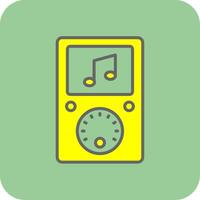 Music Player Filled Yellow Icon vector