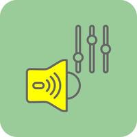 Volume Control Filled Yellow Icon vector