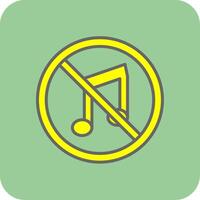 No Music Filled Yellow Icon vector