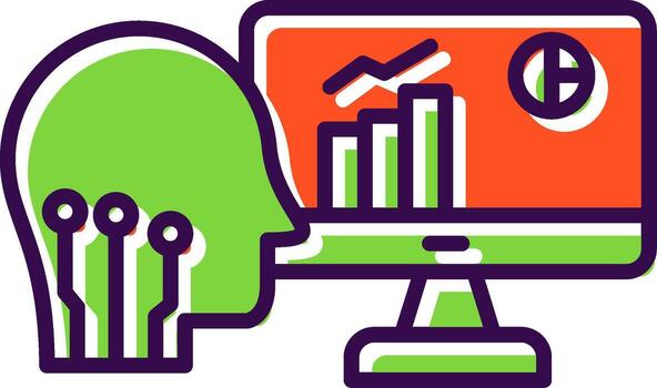 Data Analysis filled Design Icon vector