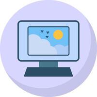 Monitor Flat Bubble Icon vector