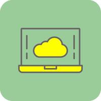 nube lleno amarillo icono vector