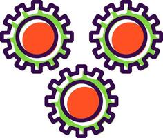 Gears filled Design Icon vector