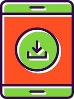 Downloading Data filled Design Icon vector