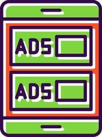 anuncios Campaña lleno diseño icono vector