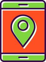 Location filled Design Icon vector