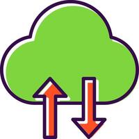 Cloud Data Transfer filled Design Icon vector