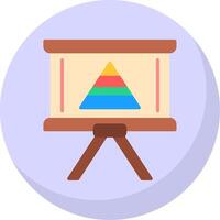 Pyramid Chart Flat Bubble Icon vector