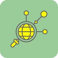Networking Filled Yellow Icon vector