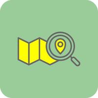 Map Filled Yellow Icon vector